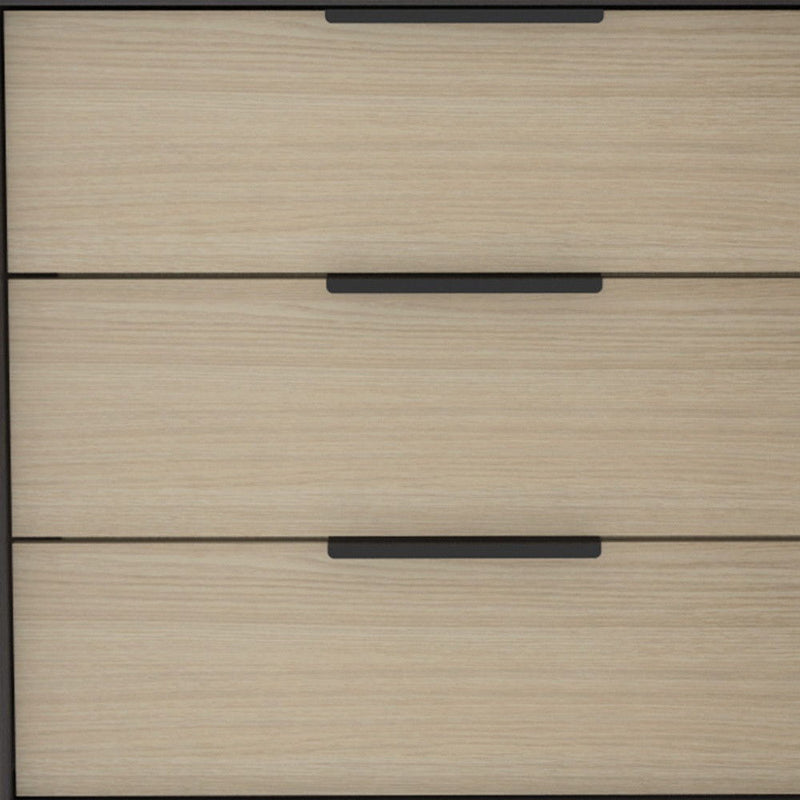 Three Drawer Dresser - Black / Light Oak