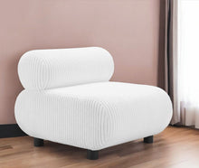 Load image into Gallery viewer, 31" Corduroy And Upholstered Side Chair - White / Black
