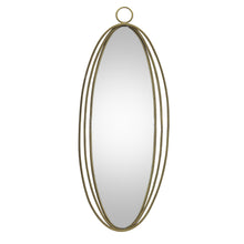 Load image into Gallery viewer, 34" Oval Metal Framed Accent Mirror - Gold
