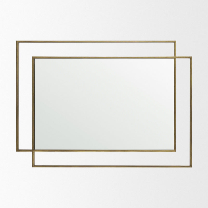Metal Framed Accent Mirror - Brown
