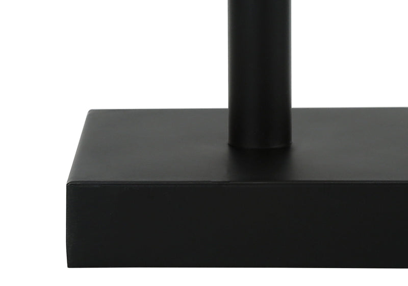 Metal Candlestick USB Table Lamps With Beige Drum Shade (Set of 2) - Black