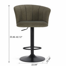 Load image into Gallery viewer, Swivel Bar Stool With Curved Upholstered Backrest And Footrest - Green
