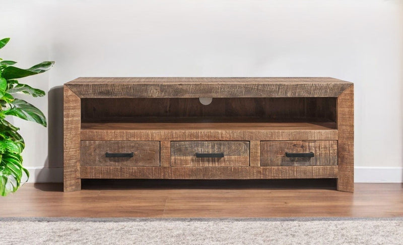 Solid Wood Console Table - Natural And Brown