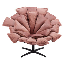Load image into Gallery viewer, 42" Velvet And Upholstered Swivel Side Chair - Pink / Black
