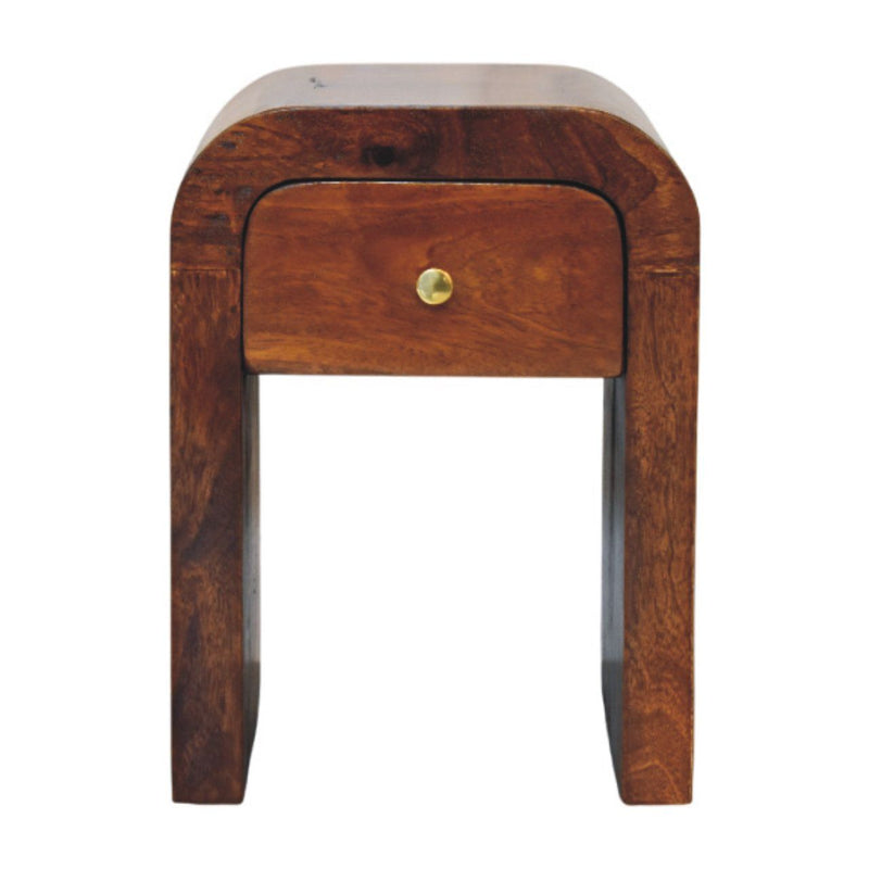 16" Modern Solid Wood One Drawer Nightstand - Brown