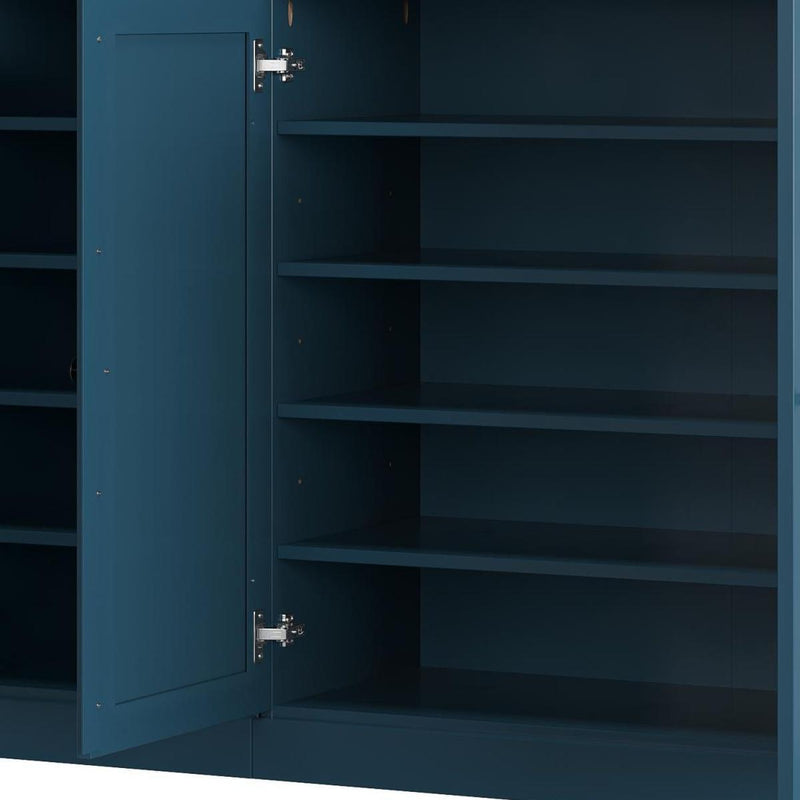 Solid Woodshoe Storage Cabinet (755979) - Teal Blue