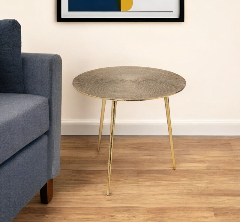 21" Metal Round End Table - Gold