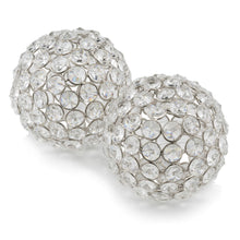 Load image into Gallery viewer, Decorative Orb Tabletop Sculptures (Set of 2) (373744) - Clear / Silver
