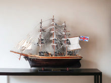 Load image into Gallery viewer, Hand Painted Cutty Sark Model Boat Tabletop Sculpture - Brown
