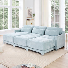 Load image into Gallery viewer, Stylish Sofa With Ottoman And Lumbar Pillows, Ergonomic Design
