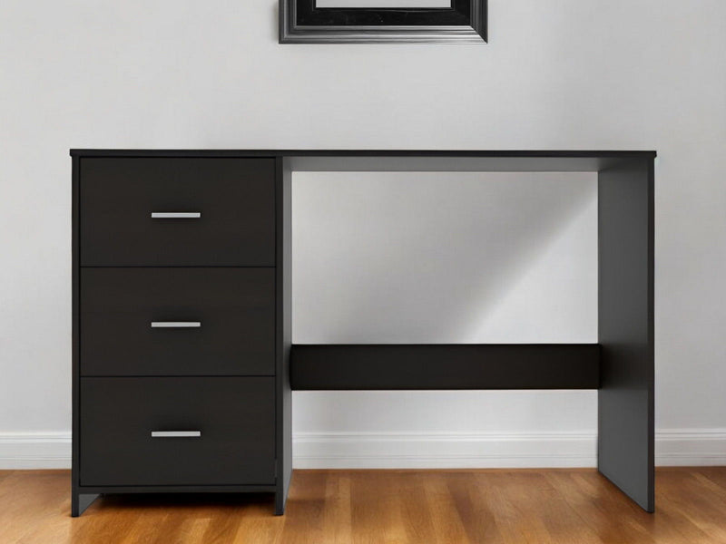 48" Computer Desk With Three Drawers - Black