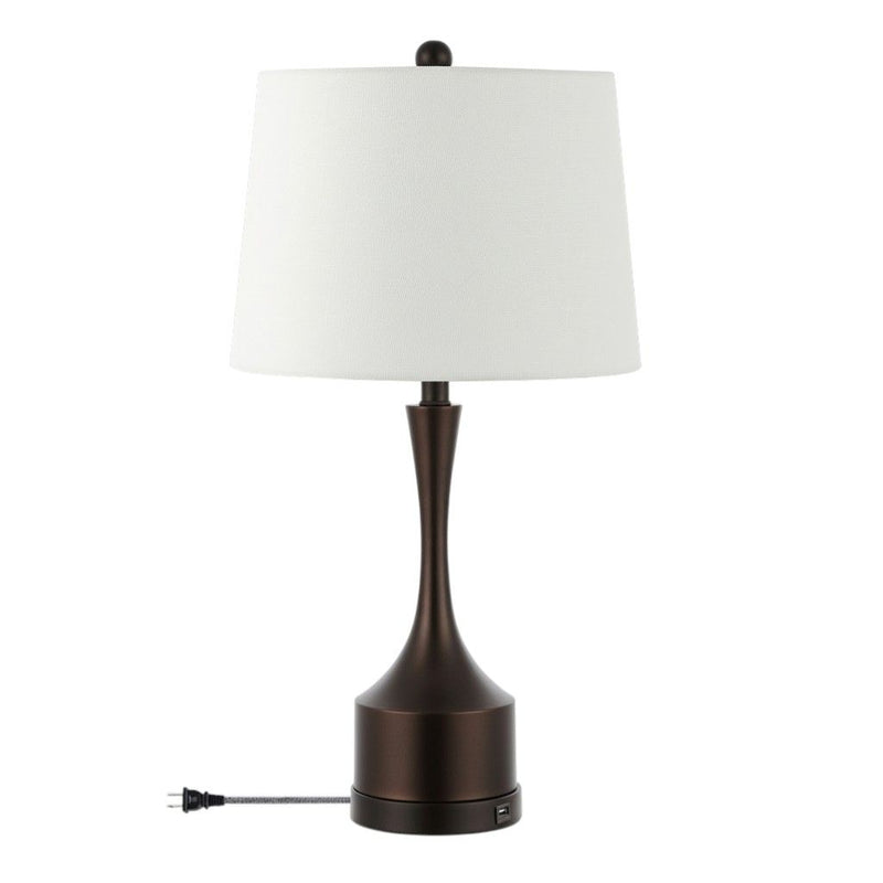 Novelty USB Table Lamps With Empire Shades (Set of 2) - Antiqued Bronze
