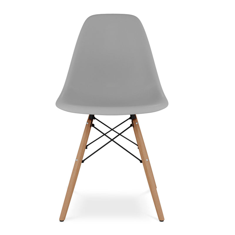 Heavy Duty Plastic Wood Dining Side Chair - Gray