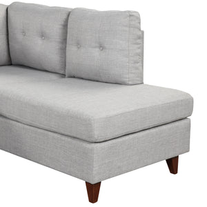 97.2" Modern Linen Fabric Sofa, L-Shape Couch with Chaise Lounge,Sectional Sofa with one Lumbar Pad,Gray