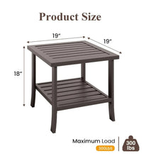 Load image into Gallery viewer, Square 2 Tier All-Weather Outdoor Side Table With Slatted Top
