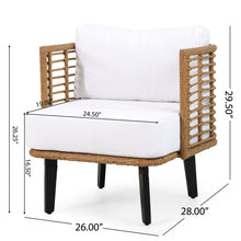 Load image into Gallery viewer, Outdoor Wicker Club Chair With Water Resistant Cushion - Brown
