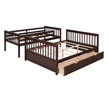 Load image into Gallery viewer, Twin-Over-Full Bunk Bed with Ladders and Two Storage Drawers(Espresso)( old sku:LT000165AAP）
