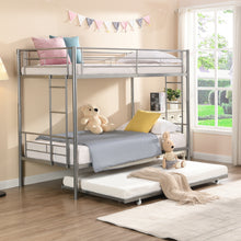 Load image into Gallery viewer, METAL BUNK BED WITH TRUNDLE  SILVER
