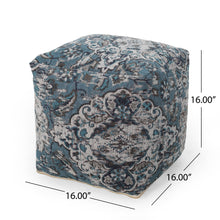 Load image into Gallery viewer, Anita - Square Pouf Ottoman And Floor Cushion - Blue
