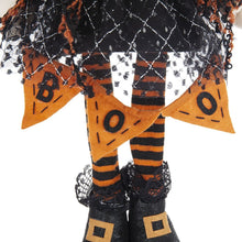 Load image into Gallery viewer, Standing Gnome With Banner &amp; Spring Body, For Halloween Decor - Black / Orange / White
