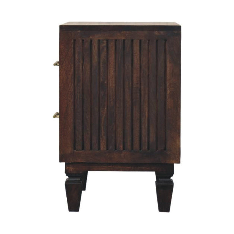 22" Two Drawer Nightstand Solid Wood - Brown