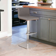 Load image into Gallery viewer, 32" Swivel Low Back Adjustable Height Bar Chair - Gray / Silver
