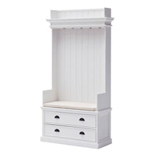 Load image into Gallery viewer, Classic Entryway Coat Rack And Bench With Drawers - White
