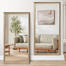 Load image into Gallery viewer, Wood Square Framed Cheval Mirror - Burnt Orange
