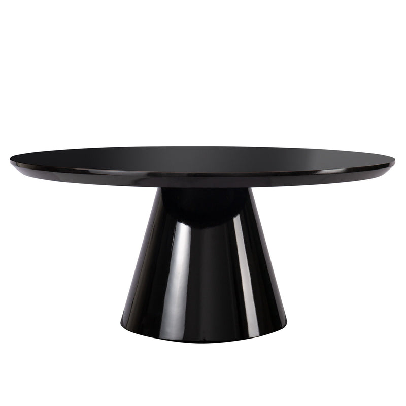 35" Wood Round Pedestal Coffee Table - Black