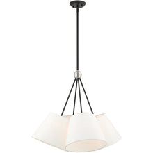 Load image into Gallery viewer, 26" Four Light Dimmable Chandelier With Shades - Black
