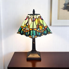 Load image into Gallery viewer, Metal Candlestick Table Lamp With Green And Black Shade - Dark Brown
