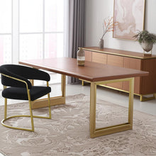 Load image into Gallery viewer, Upholstered Velvet Partially Open Back Dining Side Chair - Black
