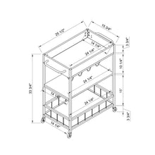 Load image into Gallery viewer, Rolling Kitchen Cart With Storage And Four Wine Bottle Rack
