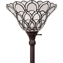 Load image into Gallery viewer, 62" Traditional Shaped Floor Lamp With White Stained Glass Bowl Shade - Brown
