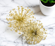 Load image into Gallery viewer, Decorative Spiky Sphere Tabletop Sculptures (Set of 2) (354789) - Gold
