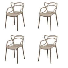 Load image into Gallery viewer, Heavy Duty Plastic Open Back Dining Arm Chairs (Set of 4) - Gray
