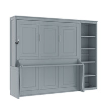Load image into Gallery viewer, Sturdy Murphy Bed With Desk And Bookshelf
