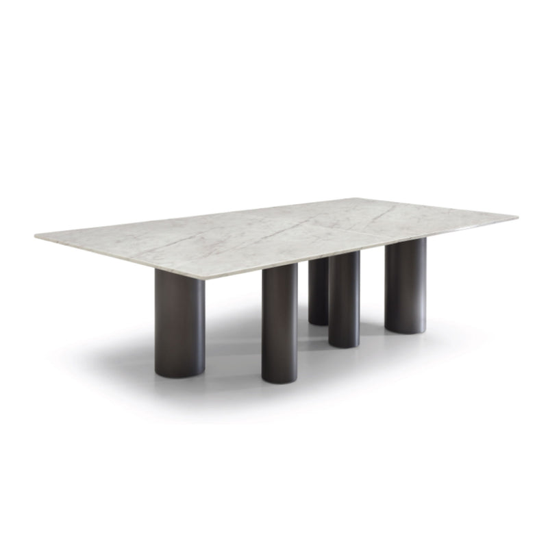 Marble Stainless Steel Dining Table - White / Black