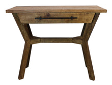 Load image into Gallery viewer, Solid Wood Distressed A Frame Console Table And Drawers - Natural
