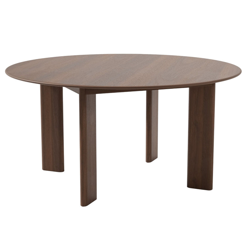 59" Solid Wood Round Top Dining Table - Brown