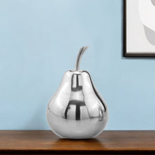 Load image into Gallery viewer, Buffed Decorative Pear Tabletop Sculpture (354622) - Silver
