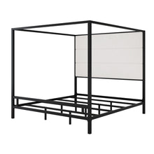 Load image into Gallery viewer, Modern Canopy Bed With Tall Upholstered Headboard
