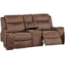 Load image into Gallery viewer, 1 Piece Manual Motion Loveseat Hidden Cup Holder Console With Plush Back Cushion For Living Room - Walnut
