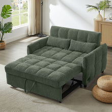 Load image into Gallery viewer, Loveseat Sofa Pull-Out Bed With Adjustable Backrest, 3 USB Ports And 2 Lumbar Pillows For Living Room
