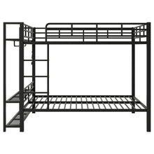 Load image into Gallery viewer, Bunk Bed With Storage Shelves, Clothes Hooks, LED Light

