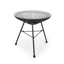 Load image into Gallery viewer, Nusa - Modern Rattan Side Table With Tempered Glass Top
