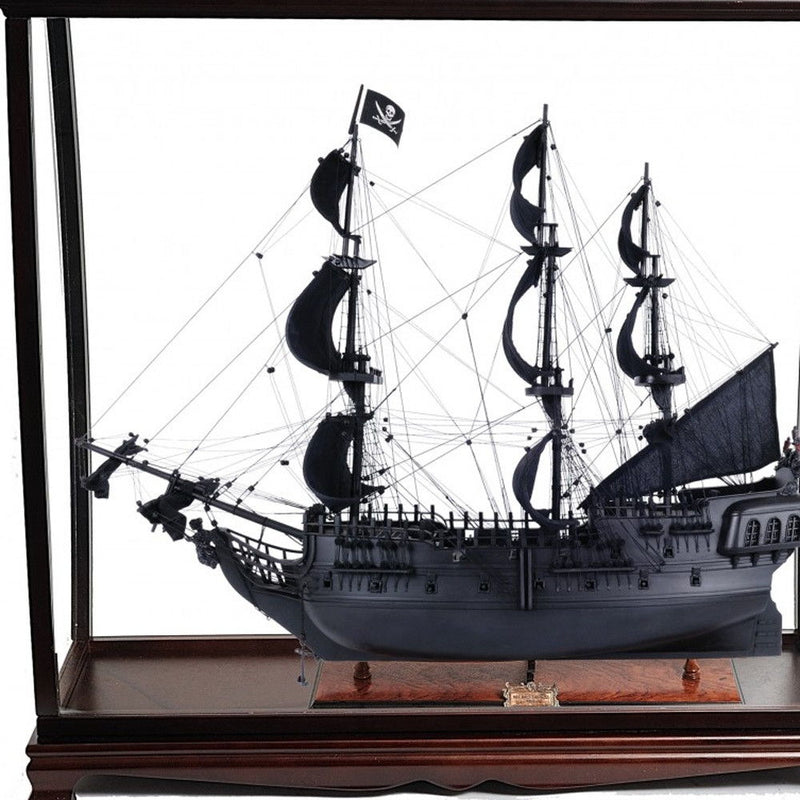 Hand Painted Pirate Table Top Display Model Boat - Black / Pearl