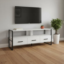 Load image into Gallery viewer, 49" Cabinet Enclosed Storage TV Stand - White
