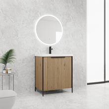 Load image into Gallery viewer, Modern Freestanding Bathroom Vanity With Resin Sink &amp; Soft Close Cabinet Doors
