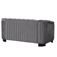 Load image into Gallery viewer, 64&quot; Velvet Upholstered Loveseat Sofa,Modern Loveseat Sofa with Thick Removable Seat Cushion,2-Person Loveseat Sofa Couch for Living Room,Bedroom,or Small Space,Gray
